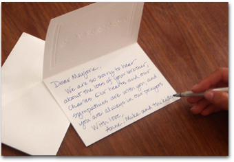 Handwritten Note Card - Trees For The Holy Land